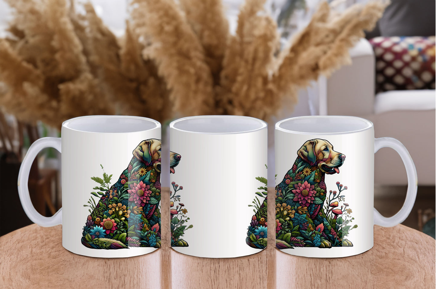 Botanical Labrador dog - 11 oz Ceramic Mug - Cup