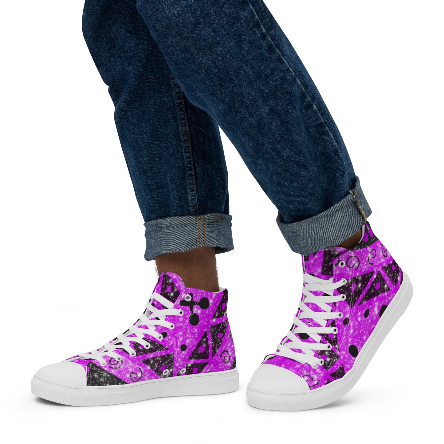 Geometry Abstract Block Men’s high top canvas shoes