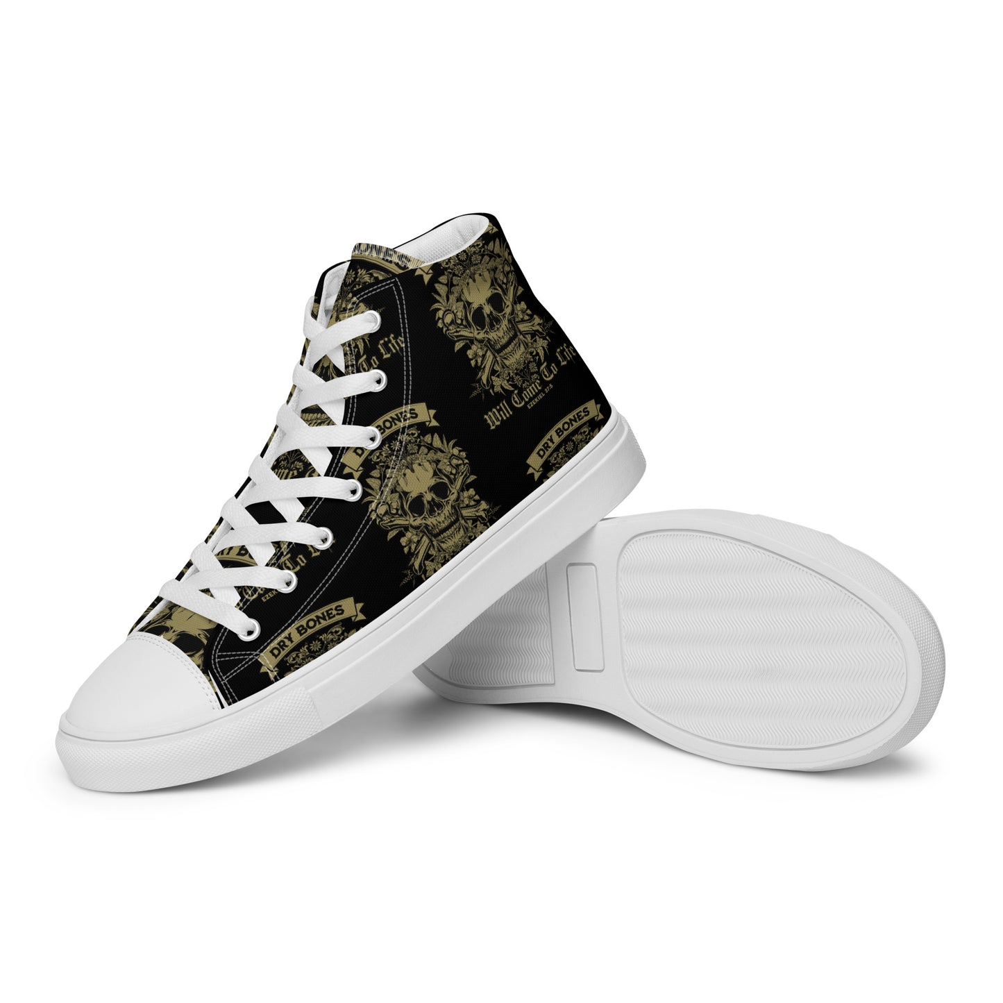 Dry Bones - Will Come To Life - Ezekiel 37:5 Men’s high top canvas shoes