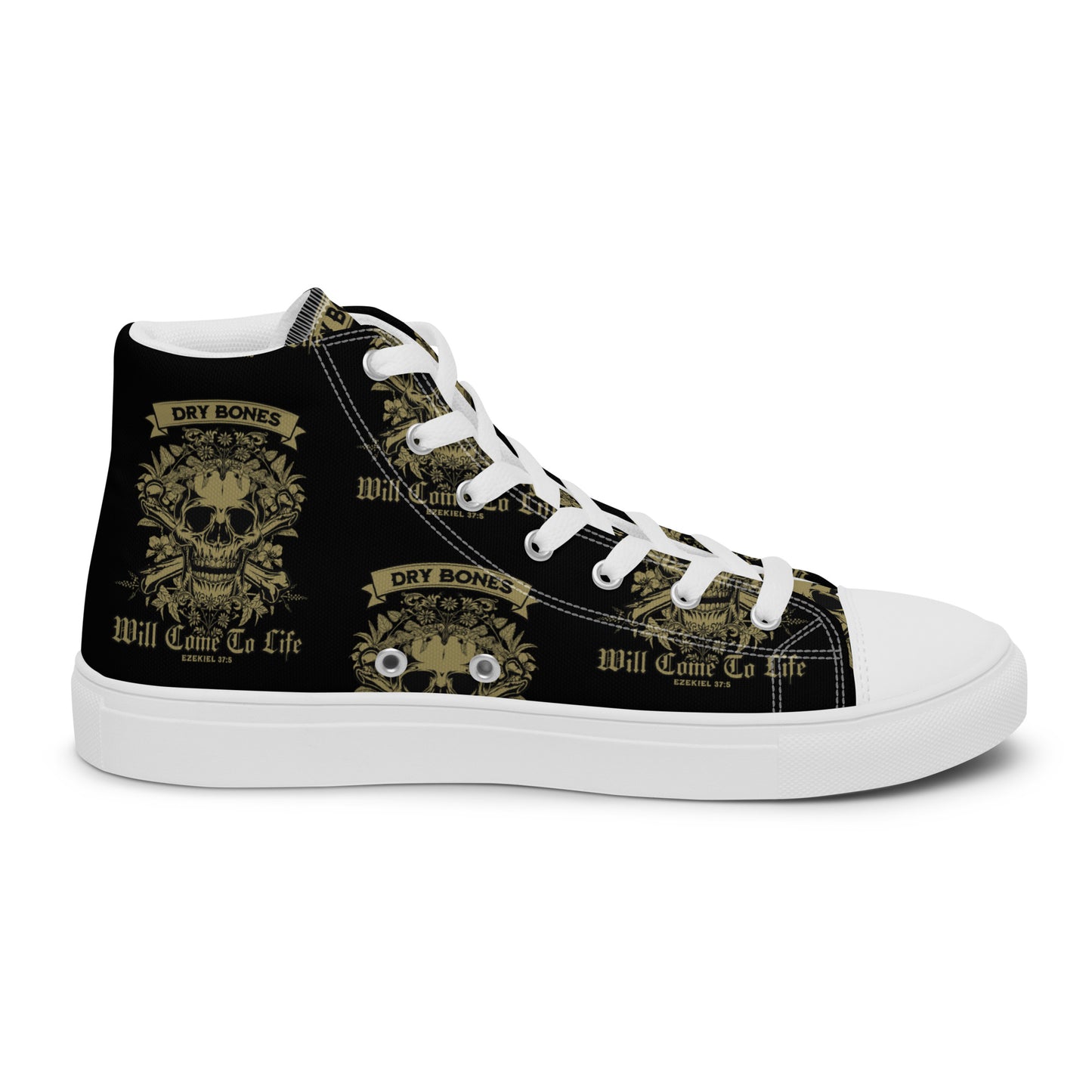 Dry Bones - Will Come To Life - Ezekiel 37:5 Men’s high top canvas shoes