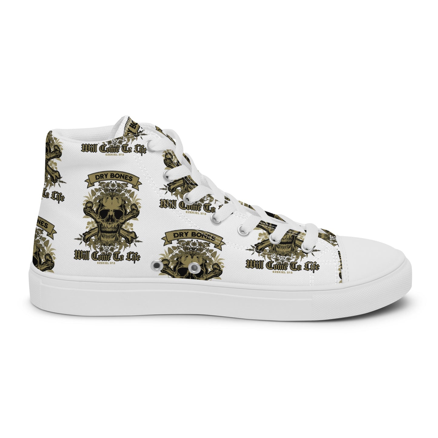 Dry Bones - Will Come To Life - Ezekiel 37:5 Men’s high top canvas shoes