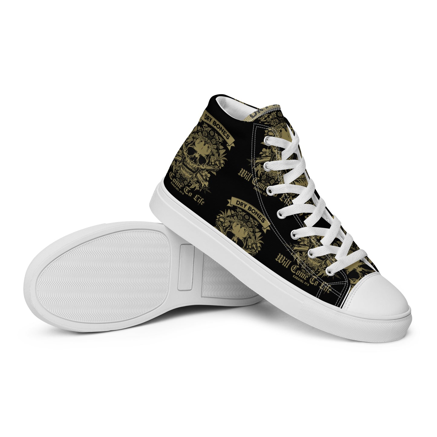 Dry Bones - Will Come To Life - Ezekiel 37:5 Men’s high top canvas shoes