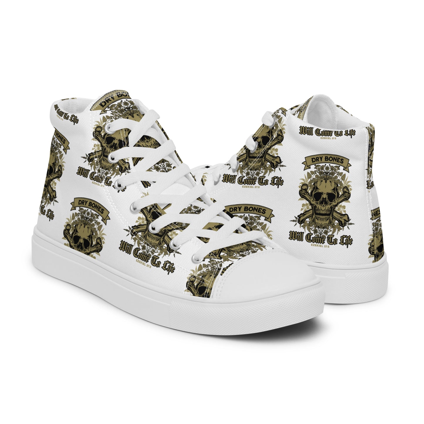 Dry Bones - Will Come To Life - Ezekiel 37:5 Men’s high top canvas shoes