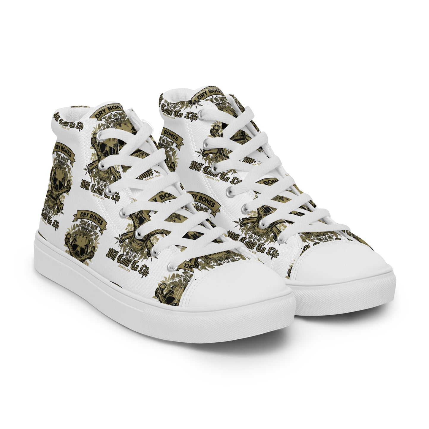 Dry Bones - Will Come To Life - Ezekiel 37:5 Men’s high top canvas shoes