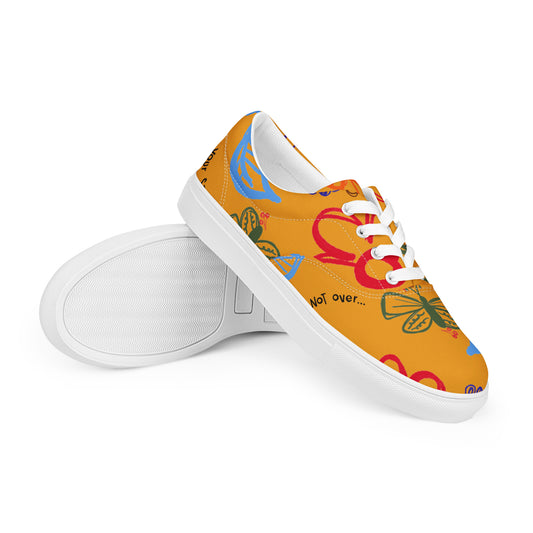 One Day At The Time Yellow Men’s lace-up canvas shoes