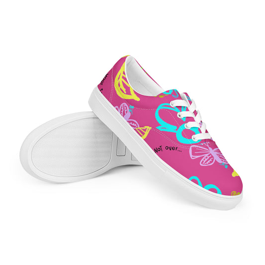 One Day At The Time Pink Men’s lace-up canvas shoes