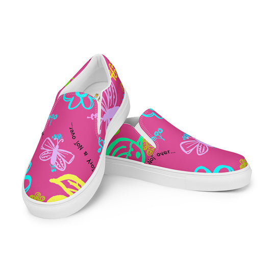 One Day At The Time Pink Men’s slip-on canvas shoes