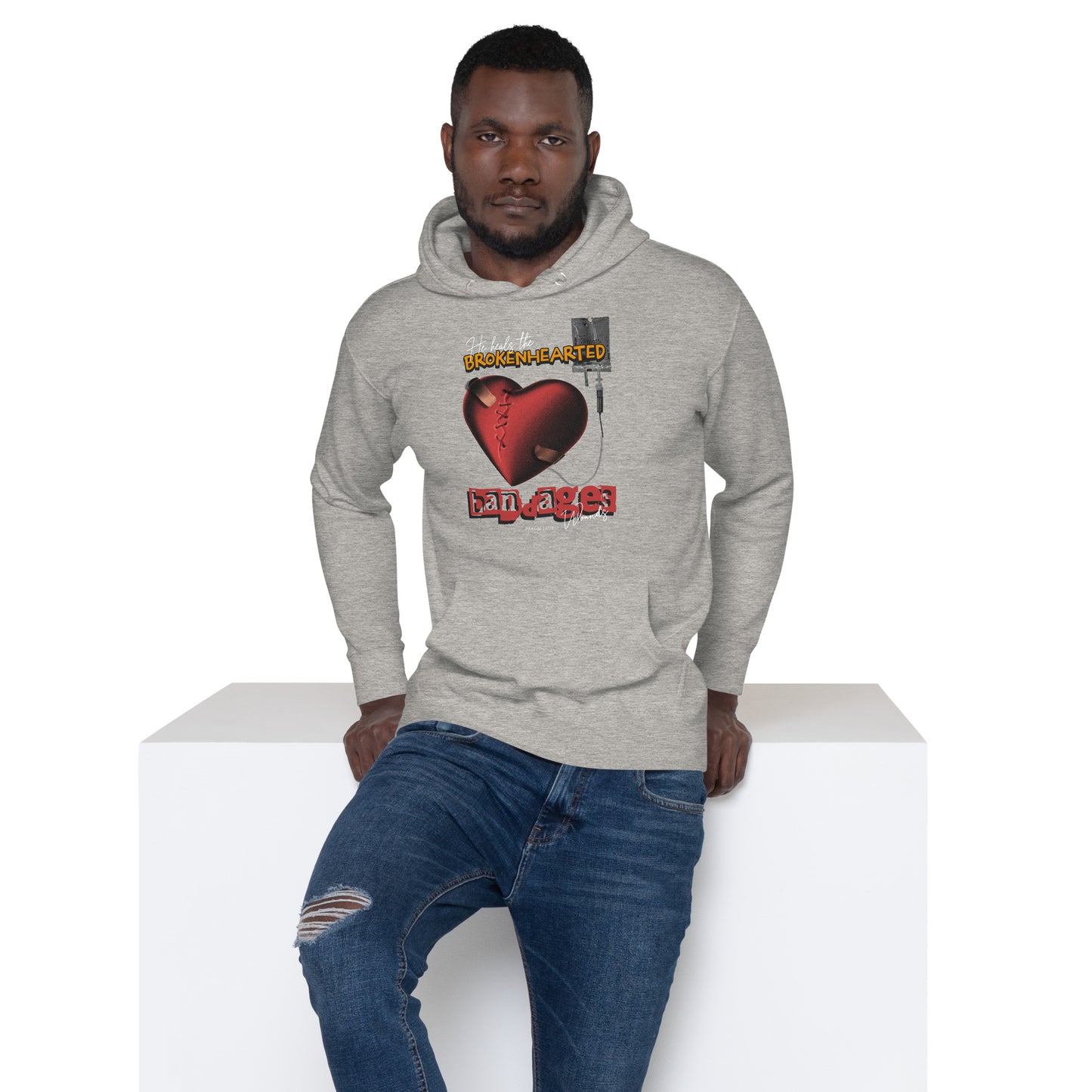 He heals the brokenhearted - bandages their wounds Psalm 147:3 Unisex Hoodie