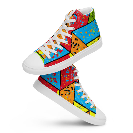 Geometric Colorful Shapes Women’s high top canvas shoes