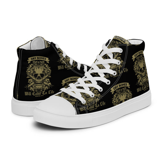 Dry Bones - Will Come To Life - Ezekiel 37:5 Women’s high top canvas shoes