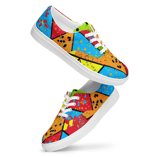 Pop Art Modern Colorful Women’s lace-up canvas shoes